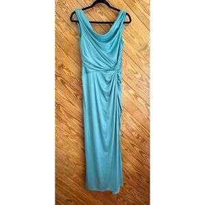 Adrianna Papell Cowl Neck Ruched Jersey Gown